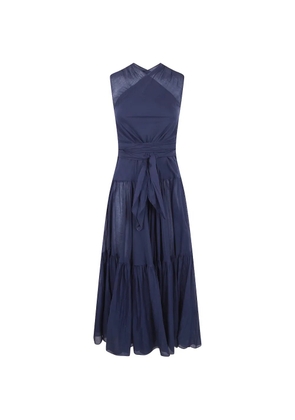 ASPESI halter-neck tiered maxi dress - Blue
