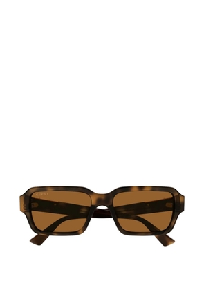 Gucci Eyewear tortoiseshell-effect rectangle-frame sunglasses - Brown