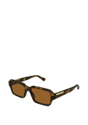 Gucci Eyewear tortoiseshell-effect rectangle-frame sunglasses - Brown