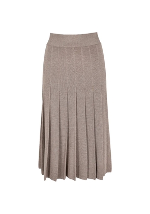Jean Paul Gaultier Pre-Owned pleated knitted midi skirt - Neutrals