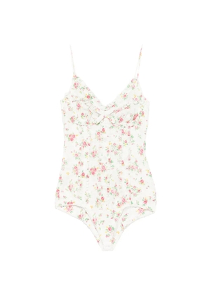 SHUSHU/TONG floral-print ruffled bodysuit - White