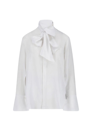 SA SU PHI pussy-bow silk blouse - White