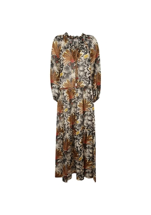Anjuna floral-print beaded-tie dress - Neutrals