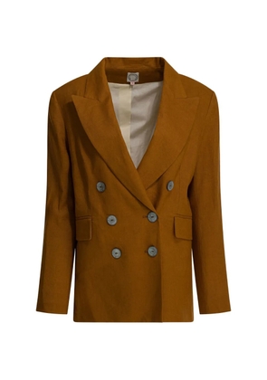 Ines De La Fressange double-breasted linen blazer - Brown
