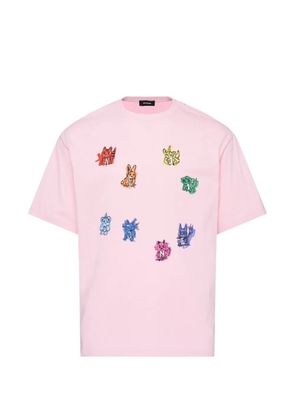 We11done sticker-print T-shirt - Pink