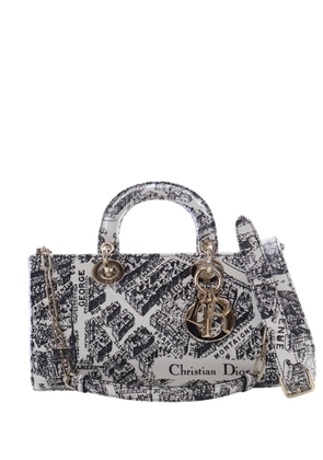 Christian Dior Pre-Owned 2010-2026 Medium Calfskin Plan De Paris Printed Lady D Joy satchel - Black