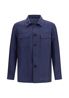 GI CAPRI button-up linen shirt - Blue