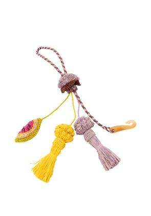 Jamin Puech raffia tassel bag charm - Purple