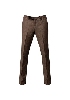 FRANZESE COLLECTION Stefano De Martino flat-front trousers - Brown