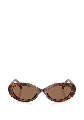Dolce & Gabbana Eyewear leopard-print oval-frame sunglasses - Brown