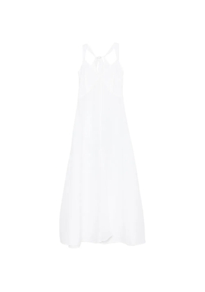 120% Lino halterneck A-line maxi dress - White
