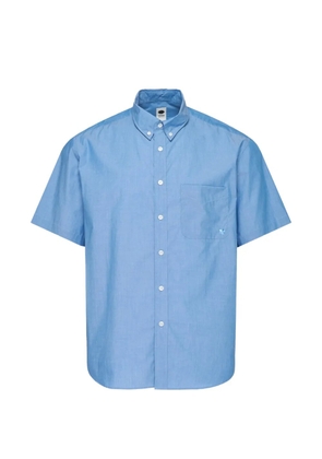 Vowels button-down short-sleeve shirt - Blue