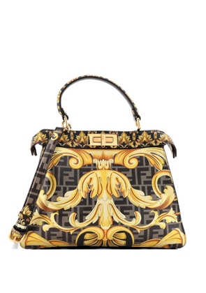 Fendi Pre-Owned x Versace Fendace ISeeU Peekaboo Bag Printed Laminated Leather Medium satchel - Brown