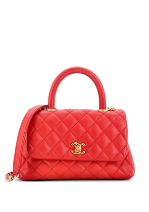 CHANEL Pre-Owned Coco Top Handle Bag Quilted Caviar Mini satchel - Red