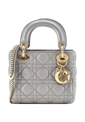 Christian Dior Pre-Owned Lady Dior Chain Bag Cannage Quilt Lambskin Mini satchel - Grey