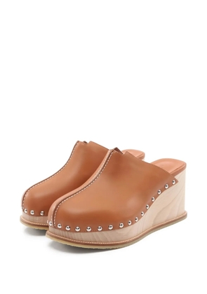 Hermès Pre-Owned 2020s Earth studded mules - Brown