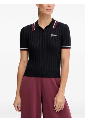 GUESS USA striped polo top - Black