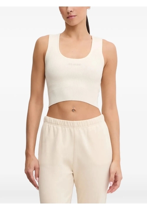GUESS USA ribbed-knit crop top - White
