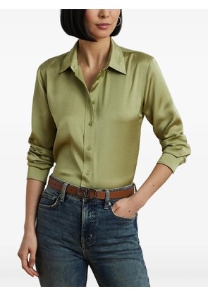 Lauren Ralph Lauren satin-finish long-sleeve shirt - Green