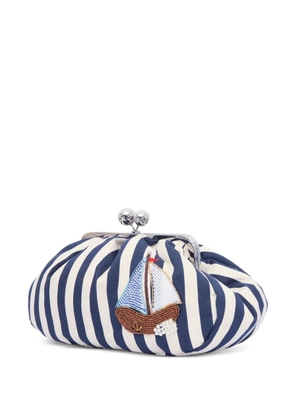 Weekend Max Mara striped sailboat-embellished shoulder bag - Blue