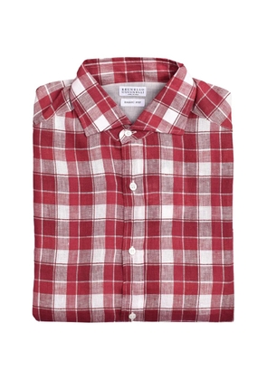 Brunello Cucinelli plaid button-down shirt - Red