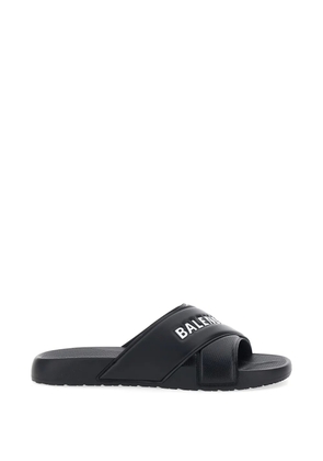 Balenciaga Sportypool logo-print crossover sandals - Black