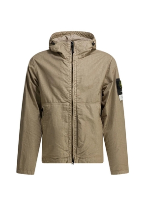 Stone Island logo-patch hooded coat - Neutrals