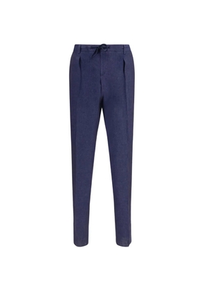 GI CAPRI drawstring linen trousers - Blue