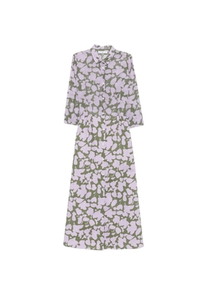 Why Ci patterned button-up midi dress - Purple