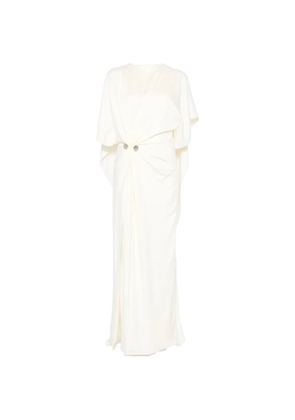 Brandon Maxwell draped cuff-link-detail dress - Neutrals