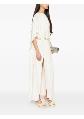 Brandon Maxwell draped cuff-link-detail dress - Neutrals