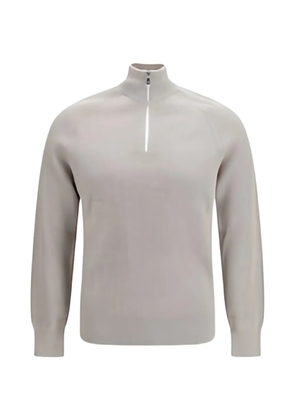 Brunello Cucinelli ribbed-knit half-zip sweater - Neutrals