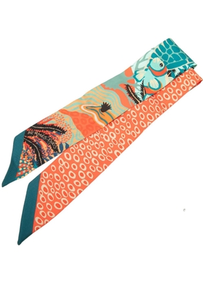Hermès Pre-Owned 2015-2026 Under the Waves Silk Twilly Scarf scarves - Blue