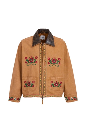 FOUND embroidered canvas jacket - Brown