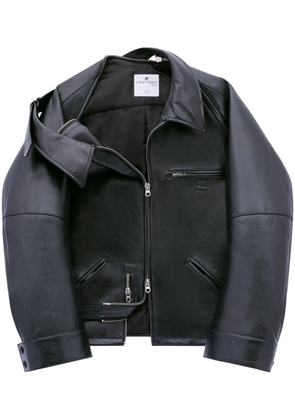 Courrèges leather biker jacket - Black