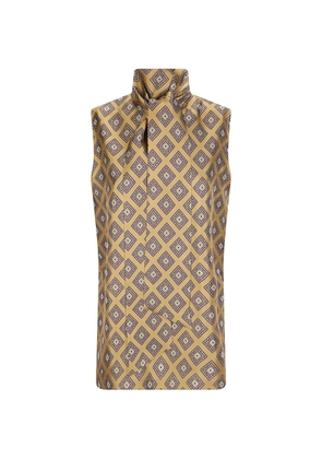 Alberto Biani geometric-print top - Gold