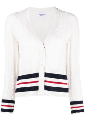 Thom Browne RWB-Stripe cable-knit cardigan - Neutrals