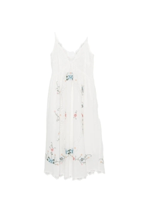DREAM CATCHER embroidered eyelet-detail midi dress - White