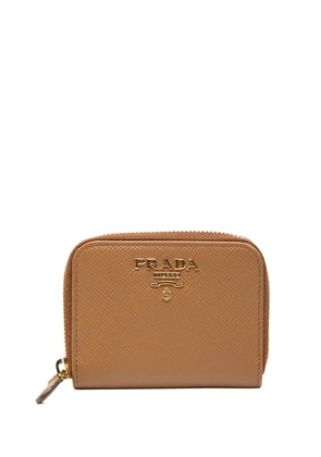 Prada Pre-Owned 2013-2025 Saffiano Zip Around coin pouch - Brown