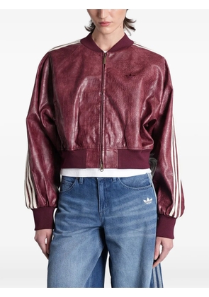 adidas crocodile-effect side-stripe jacket - Red
