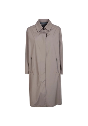 Herno concealed-fastening pleated coat - Grey