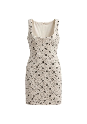 Amen sequin-embellished floral-motif dress - Neutrals