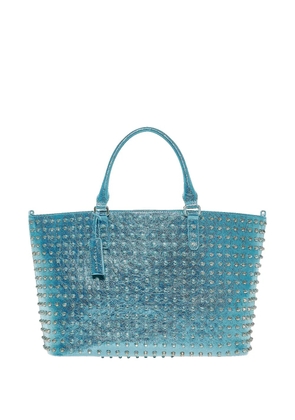 John Richmond studded metallic tote bag - Blue