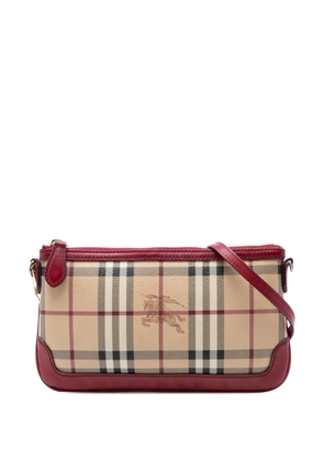 Burberry Pre-Owned 2000-2017 Haymarket Check Coated Canvas Peyton crossbody bag - Red