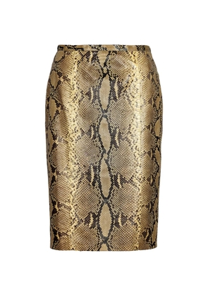 Dolce & Gabbana Pre-Owned snakeskin-effect pencil skirt - Neutrals