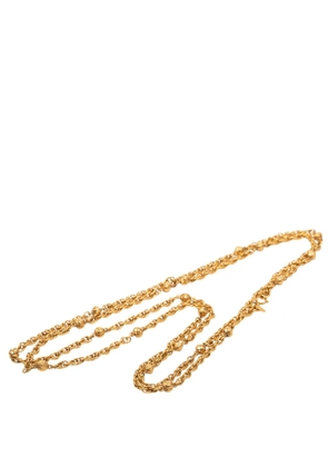 CHANEL Pre-Owned 1970-1980 CC Gold Plated Station Chain Long Necklace costume necklace