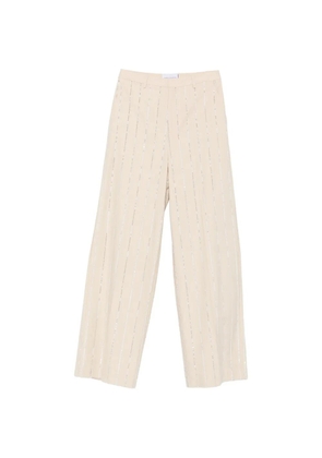 Isabelle Blanche sequin-embellished pinstripe trousers - Neutrals