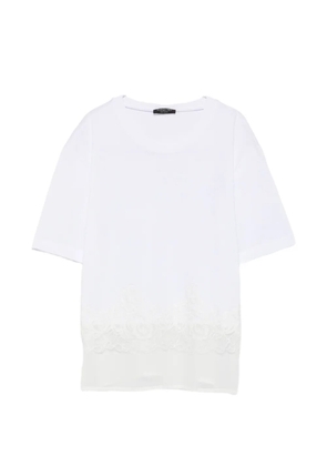 Margittes lace-trim T-shirt - White