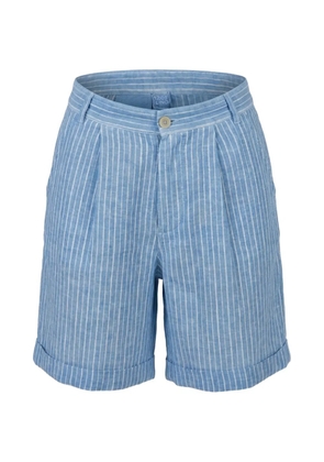 120% Lino pinstripe-print shorts - Blue