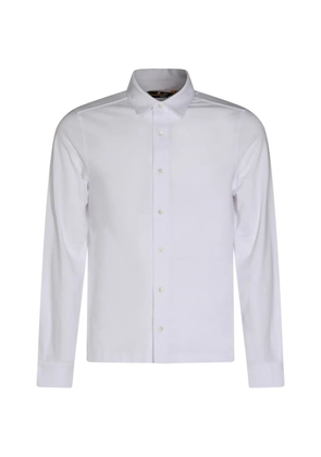 K-Way long-sleeve button-down cotton shirt - White